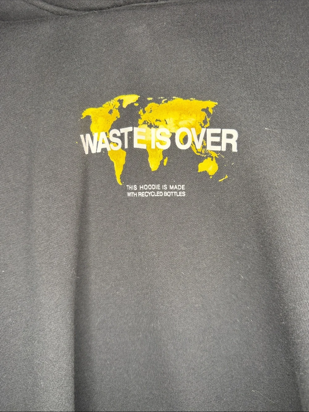 The North Face Black Hoodie with Yellow Map Accent